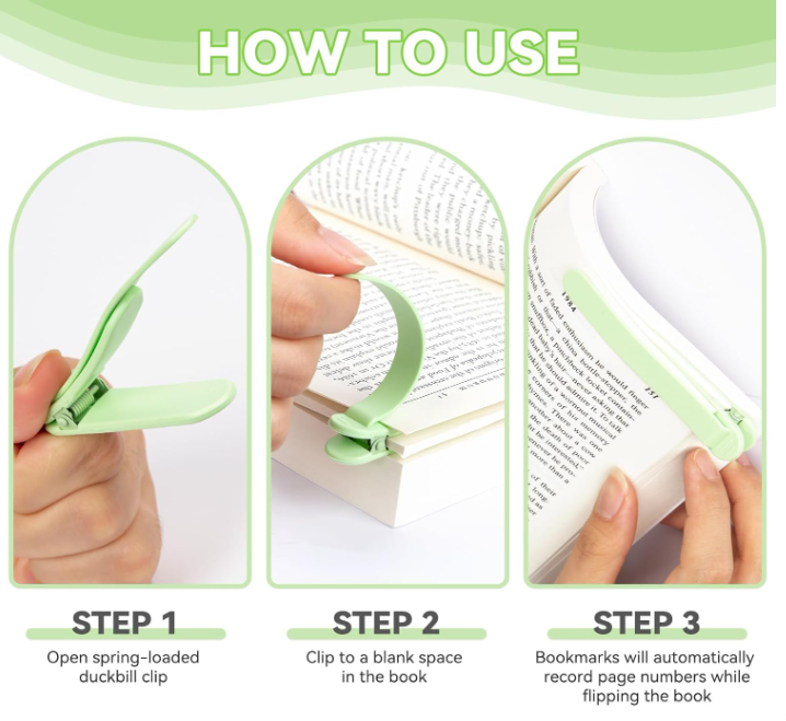 5 PCS Automatic Bookmark,  for Reading Lovers + 1 as a gift